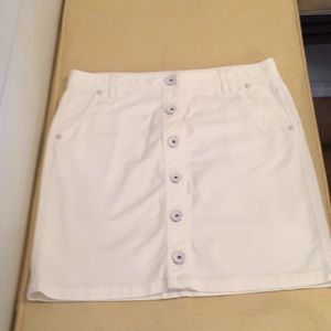 Nautica White Denim Skirt Size M medium.